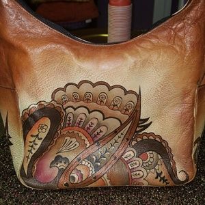 ANUSCHKA tan handbag